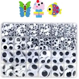 1210개 구글리 윙글 즈 셀프 공예 스티커용 ZZYI DIY용 멀티 사이즈 4mm~25mm