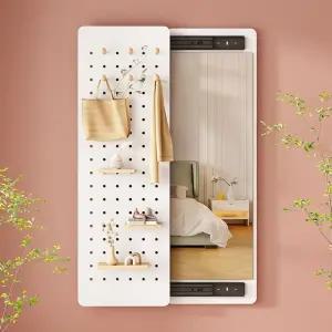 사각 타공판 전신거울 보드 옷걸이 책장 회전책장