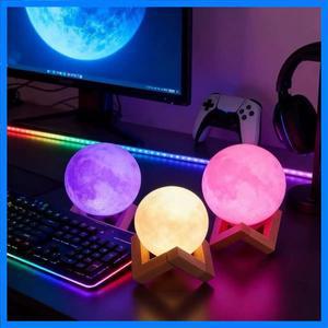 12cm 7색 변환 달 램프 무선 야간 램프 테이블 램프 로맨틱 버튼 배터리 구동 실내 조명