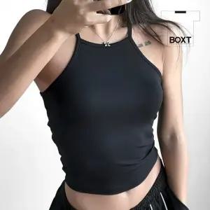 스판 홀터넥 망고나시 크롭탑 이너 레이어드 요가복 k