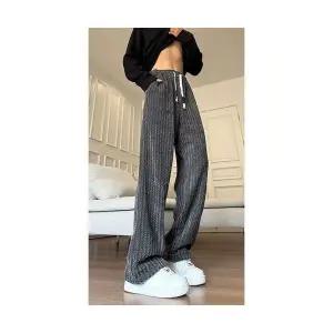 슬램덩크 남성 면 바지 쉐니어 스트라이프 가을 스트링 밴딩 캐주얼 스트레이트 HO3