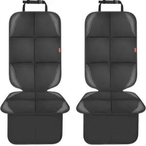 밴론트 카시트 프로텍터 용 쿠션 2팩 미끄럼 방지 바닥이 있는 방수 패브릭 커버 SUV 세단 트렁크 ( 블랙 )