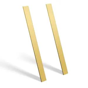 U0U 2개입 C360 황동 평철 1/8 x 1 12 직사각형 봉재 칼 제작 및 공예 취미용 황동판 (노랑 )