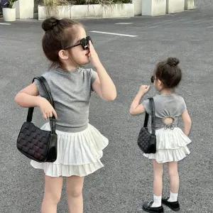 라운드백리스 여아 민소매 치마바지 상하세트 205454