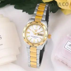 5 SYMG42K1 데이데이트 골드콤비 라운드 오토매틱 여자 메탈 시계 d