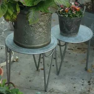 양철통 화분 양철 플랜트박스 복고 발코니 원형 양동이