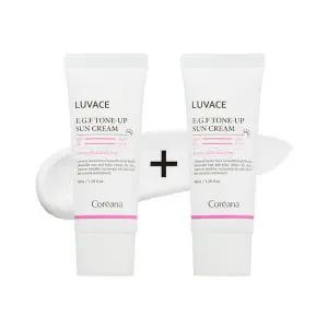 스킨케어 코리아나 루바체 EGF 톤업 선크림 40ml 2개 _미백 주름개선 자외선 차단 3중 기능성