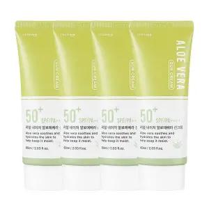 스킨케어 코스메이트 네이처 알로에베라 선크림 60ml 4개 SPF50윤기 생기 보습 PA윤기 보습윤기