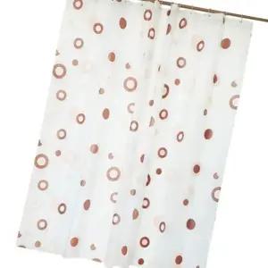브라운 땡땡이 방수 샤워 커튼 욕실 중형 액세서리 (WFK6B03)