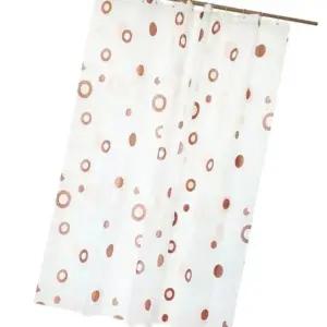 브라운 땡땡이 욕실 커튼 목욕 커버 샤워 소형 장식 (WFK6CAX)