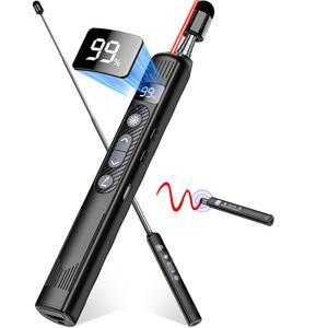 터치스크린 스타일러스 펜과 텔레스코픽 포인터 스틱이 있는 충전식 무선 프레젠터 리모컨, 디지털 디스플레이가 프레젠테이션 클리커 - MAC, PC 및 노트북에서 파워포인트 프레젠테이션에 이상적입니다