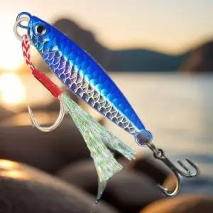 낚시바늘 메탈지그 루어 6p세트 반짝 어비늘 패턴 (WFK55GR)