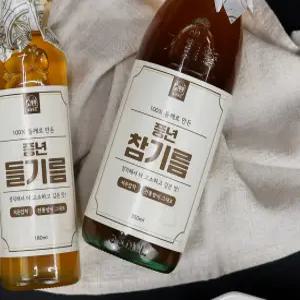 저온압착 참기름 350ml + 들기름 350ml 세트