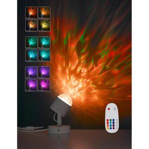 객실 파티 장식, 색상 변경 앰비언트 램프, 크리스마스 장식 조명, 비디오그래피 프로젝션을 위한 원격 워터 리플 야간 조명 프로젝터가 장착된 조이지 플러그인 다이내믹 오션 웨이브 테이블 램프