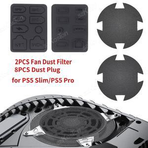 [호환품]냉각 팬 통풍구 먼지 필터 PS5 Slim Pro 액세서리 용 방진 키트 게임 콘솔 실리콘 플러그 세트