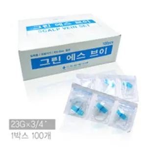 일회용 멸균바늘 니들침 23G 100개입 채혈 혈당측정 환자 병원