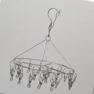 미니 스텐 집게형 원형 건조대 20구 실내 세탁 도구 신혼 필수 아이템 (WFK6LGA)