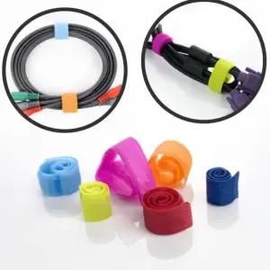 충전기케이블타이 컴퓨터 책상 부직포버클 컬러풀한 랜선코드타이 6p (WFJ75K0)