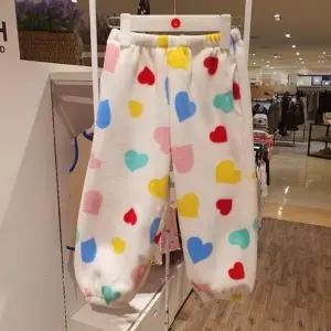 [래핑차일드] 85C3940204 솜사탕 하트 플리스 팬츠