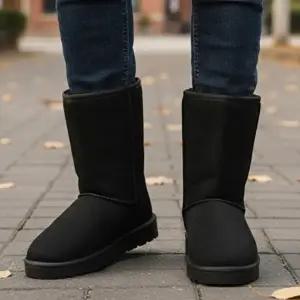 [옷자락]남성용 겨울 기본 미들 스티치 털 방한 부츠