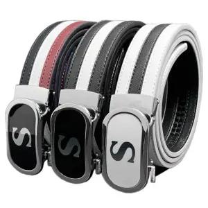 라운딩 에스 삼선가죽벨트 / 남자 남성 골프 버클 남자벨트 벨트 남성벨트