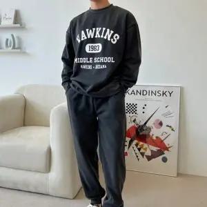 남성 기모 양포켓 레터링 조거 맨투맨 세트 DMS-SET-Q4123038