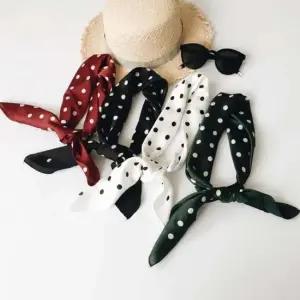 여성 여자 도트 땡땡이 패턴 미니 쁘띠 머플러 스카프