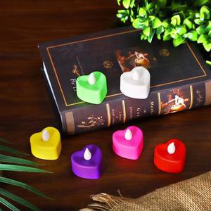 캔들 24 * 하트 모양의 촛불 티 라이트 배터리 운영 분위기 램프 웨딩 Flameless Night Lamp 홈 조명 장식
