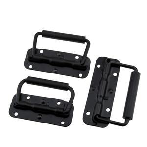 1Pcs 철 소재 스프링 핸들 블랙 수하물 접이식 HandleTool 상자 이동식 링 산업 장비 서랍 수납장