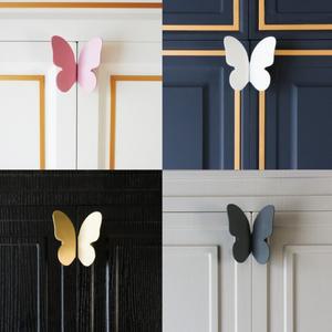 4색 나비 황동 가구는 문 손잡이와 부엌 서랍 수납장 드레싱 테이블 서랍용 핸들을 처리 홈 장식을 당깁니