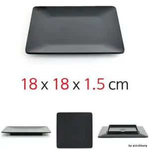 18x18x1.5cm 앞 일식 1p 접시 MLN 멜라민 일식그릇 블랙