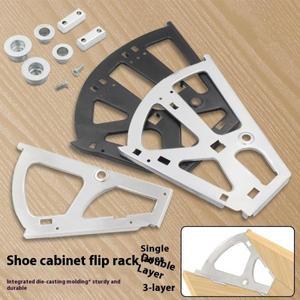 2개 하드웨어 가구 힌지 1/2/3단 신발 서랍 서랍 수납장 랙 스테인리스 스틸 접이식 선반 악세사리