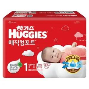 [하기스] 매직컴포트(24) 밴드형 공용 [1-3단계][신생아 64매/소형/중형]