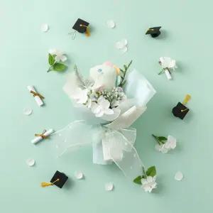 조화 졸업식 발표회 초등학교 기획전 학예회 유치원 인형꽃다발 프리미엄 니트 어린이집 선물 졸업꽃다발