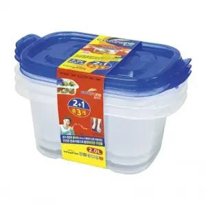 슈마켓 쿨라라 직사각 2L 반찬통 밀폐용기 보관용기 3P 반찬통 보관용기