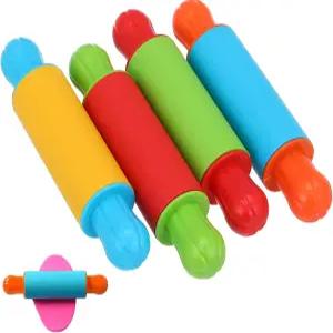 4pcs 점토 롤링 핀 부드러운 플라스틱 반죽 모델링 롤러 스틱 및 놀이 도구 플레이도우 키트