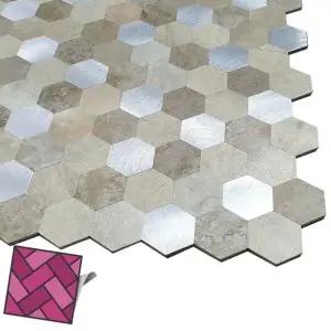 혼합벌집 WJ16 메탈 월타일스티커 두꺼운 대리석