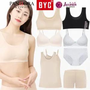 [BYC/비비안] 주니어 브라 팬티 세트 1 2 3 단계 별 스포츠 심리스 여아 아동 브래지어 속옷 AAA컵 브랜드 초등 학생 중 고등 어린이 키즈 노와이어 여름 베이직 첫 처음 런닝 나시 속바지