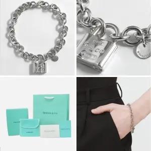 남자 여자 티파니 태그 팔찌 패드락 카데나 브레이슬릿 실버 생일 기념일 여자친구 남자친구