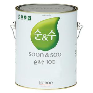 [노루페인트] 순앤수100 실내용 수성페인트 4L 무광