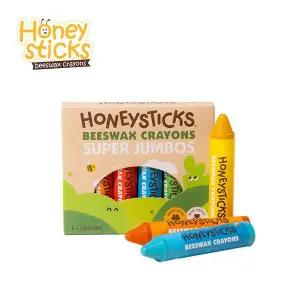[허니스틱]비즈왁스 크레용-롱 6색/아기크레용/유아크레파스/돌아기크레파스/손에 묻지않는 유아크레용