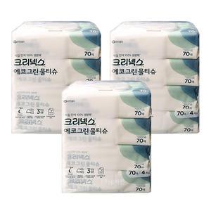 크리넥스 에코그린 물티슈 캡형 70매x12팩