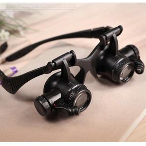 확대경 루페 돋보기안경 안경거치형 현미경 정밀작업용 LED확대경