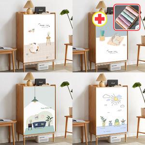 책장 선반 가리개 찍찍이 벨크로 붙이는 커튼 벽 노렌 가림천 주방 창문 베란다 가림막 천