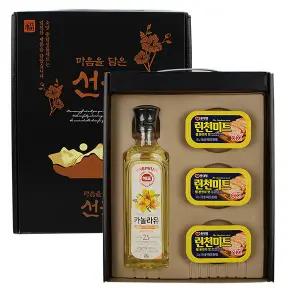 햄오일 마음담은선물4P(카놀라유1개+런천미트3개) 오일 햄세트 소망 설날추석 명절선물세트