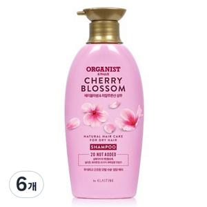 오가니스트 체리블라썸 수분 영양 샴푸 500ml 6개 헤어케어