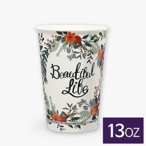 친환경 종이컵 플라워 10온스/13온스 (100개)