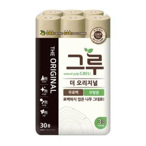 그루 더 오리지널 무표백 화장지 3겹 30m 30롤