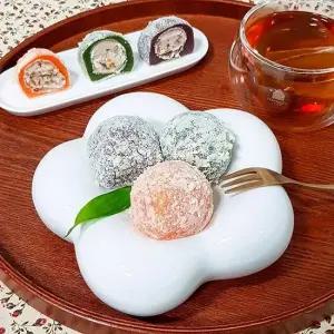 [청애뜰] 개별포장 견과류 함유 앙금! 삼색두텁떡 30개 세트 흑미  쑥  호박) 60gx30개 박스포장)