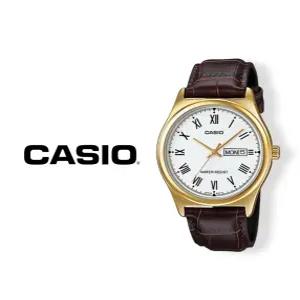 카시오 MTP-V006GL-7B 남성 캐주얼 가죽 손목 시계